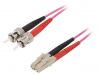 Fiber patch cord, LC/UPC, ST/UPC, duplex, OM4, purple, LAPP kabel