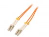 Fiber patch cord, LC/UPC, LC/UPC, duplex, OM2, orange, QOLTEC