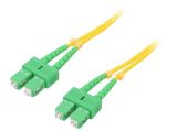 Fiber patch cord, SC/APC, SC/APC, duplex, OS2, yellow, QOLTEC, 1m