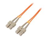 Fiber patch cord, SC/UPC, SC/UPC, duplex, OM2, orange, QOLTEC, 1m