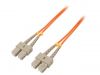 Fiber patch cord, SC/UPC, SC/UPC, duplex, OM2, orange, QOLTEC