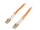 Fiber patch cord, LC/UPC, LC/UPC, duplex, OM2, orange, QOLTEC, 2m 127901