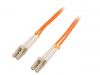 Fiber patch cord, LC/UPC, LC/UPC, duplex, OM2, orange, QOLTEC