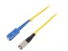 Fiber patch cord, FC/UPC, SC/UPC, duplex, OS2, yellow, QOLTEC