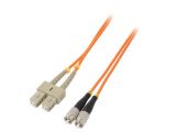 Fiber patch cord, FC/UPC, SC/UPC, duplex, OM2, orange, QOLTEC, 1m
