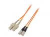 Fiber patch cord, FC/UPC, SC/UPC, duplex, OM2, orange, QOLTEC