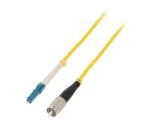 Fiber patch cord, FC/UPC, LC/UPC, duplex, OS2, yellow, QOLTEC, 2m