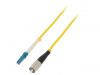 Fiber patch cord, FC/UPC, LC/UPC, duplex, OS2, yellow, QOLTEC