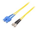 Fiber patch cord, SC/UPC, ST/UPC, duplex, OS2, yellow, QOLTEC, 3m