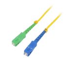 Fiber patch cord, SC/APC, SC/UPC, simplex, OS2, yellow, QOLTEC, 0.5m