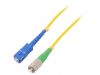 Fiber patch cord, FC/APC, SC/UPC, simplex, OS2, yellow, QOLTEC