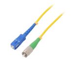 Fiber patch cord, FC/APC, SC/UPC, simplex, OS2, yellow, QOLTEC, 15m