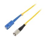 Fiber patch cord, FC/UPC, SC/UPC, simplex, OS2, yellow, QOLTEC, 2m