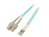 Fiber patch cord, LC/UPC, SC/UPC, duplex, OM4, green, QOLTEC
