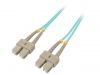 Fiber patch cord, SC/UPC, SC/UPC, duplex, OM4, green, QOLTEC