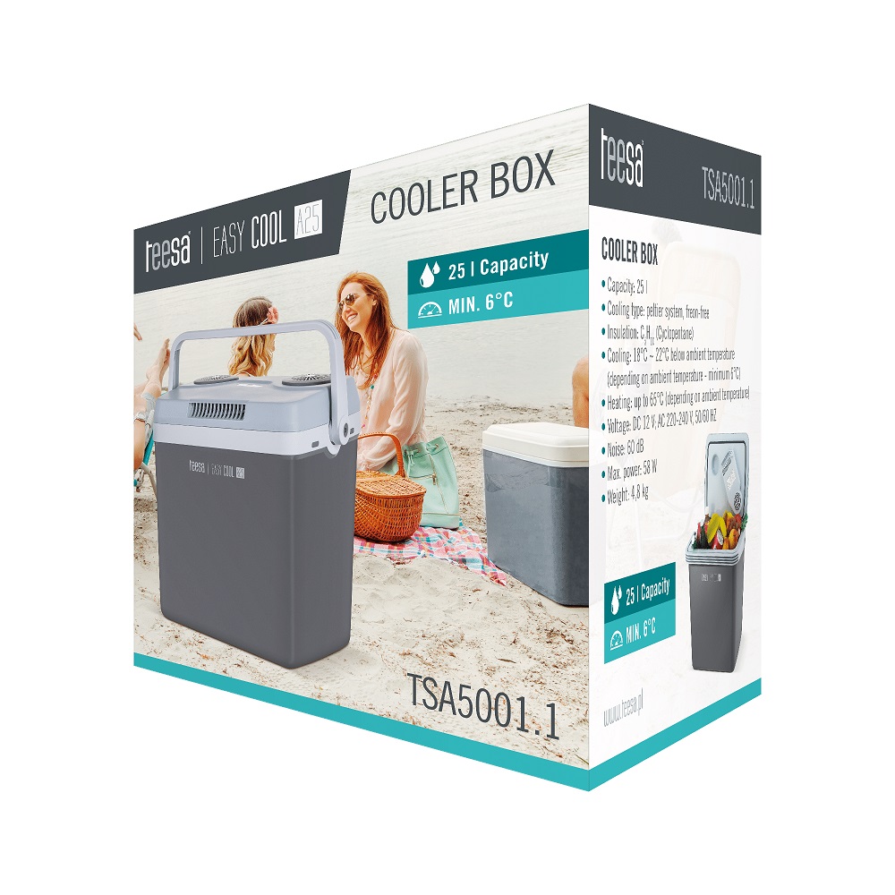 Хладилна чанта с функция охлаждане и затопляне, 25L, 12VDC/220-240VAC, TSA5001.1, Teesa