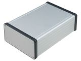 Enclosure with panel, aluminum, color gray