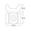 Base for cable ties, BY90-01322, 21.3x15.3x8.3mm, black - 2
