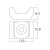 Cable tie holder, 12.9x17.6mm, black, BY90-01321, Braytron - 2
