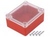 Enclosure universal, ABS, color red
