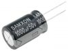 Capacitors, electrolyte, low impedance, 1000uF, 50V, THT, Ф16x25mm