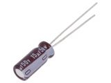 Capacitor, electrolyte, low impedance, 15uF, 50V, THT, Ф5x11mm