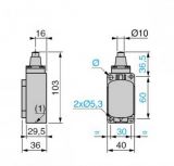 Краен изключвател, XCK-S101, SPDT-NO+NC, 10A/400VAC, щифт - 2 - Викиват Краен изключвател, XCK-S101, SPDT-NO+NC, 10A/400VAC, щифт - 2