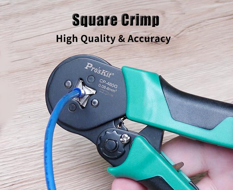 Клещи кримпващи, за кабелни накрайници, 156mm, CP-460G, PRO'S KIT