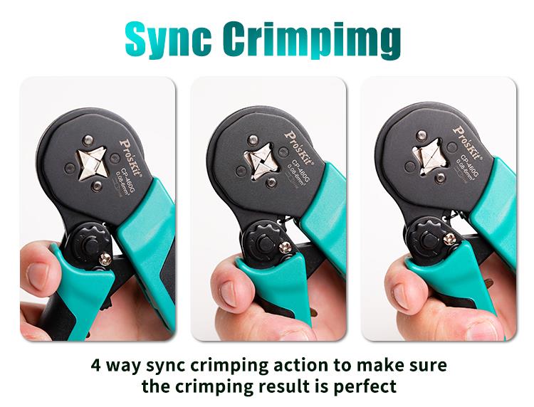 Клещи кримпващи, за кабелни накрайници, 156mm, CP-460G, PRO'S KIT