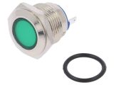 Indicator lamp LED, IND16-12G-C, 12VAC, green