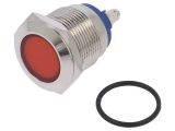 Индикаторна лампа LED, IND19-12R-S, 12VAC, червен
