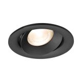 Арматура за вграждане TETRA-E, кръгла, за халогенни и LED луни, черна, GU10, BH03-04121, подвижна