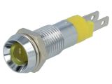 Indicator lamp LED, SMBD08114, 24~28VDC, yellow, IP67