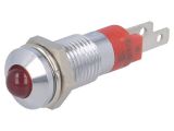 Индикаторна лампа LED, SMQD08012, 12~14VDC, червен, IP40