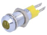 Indicator lamp LED, SMQD08112, 12~14VDC, yellow, IP40