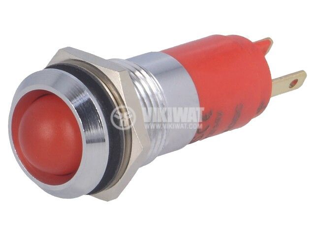 Indicator lamp LED SWBU14022A 12~14VAC red - VIKIWAT