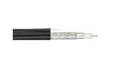 Coaxial cable RG11, copper-steel core, aluminium braid, black with tensioner