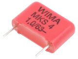 Кондензатор, полиестерен, ±10%, 63VDC / 40VAC, 1uF, THT, MKS4C041003C00KSSD