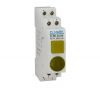 Button switch with lamp, OFF-ON, 1NO+2NC, 10A/250VAC, SPST, yellow, DIN rail
