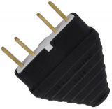 Rubber electrical plug, three phase, 3x25A, 380VAC, black,  ATRA 7124