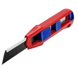 Snap-off blade knife, magnesium body, 2 spare blades, 165mm, stabilization rail, Knipex