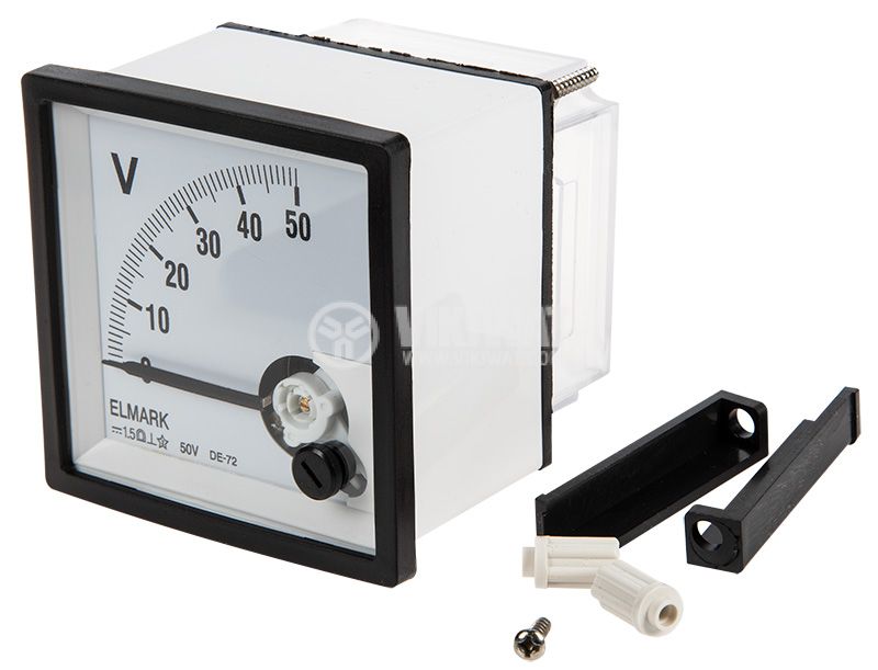 Analog voltmeter SD72 0-50 V DC 72x72mm - VIKIWAT