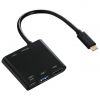 Преход USB type C/M към HDMI/F, 2xUSB 3.1/F, USB-C/F, черен, HAMA-135729 - 1