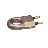 Mains plug with ring (type C), 2P, 6А, 250VAC, straight, PVC, bronze, LEGRAND 50164