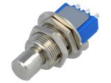 Button switch, button, ON-(ON), 3A/250VAC, SPDT, protruding
