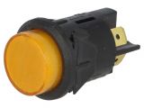 Button switch, button, OFF-ON, 16A/250VAC, DPST, round