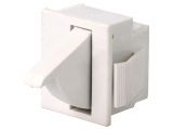 Button switch, for door, ON-(ON), 5A/250VAC, SPDT, convex rectangular 135665