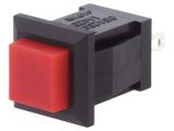 Бутонен превключвател, бутон, OFF-(ON), 0.5A/250VAC, SPST, квадратен