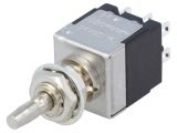 Button switch, button, ON-(ON), 3A/250VAC, DPDT, convex round 135680