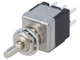 Button switch, button, ON-(ON), 3A/250VAC, DPDT, convex round 135681